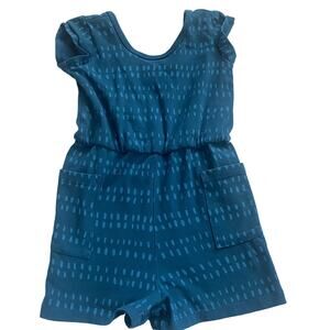 Alice + Ames Shortie Romper Jumpsuit Glacier Dash 5 Pockets blue